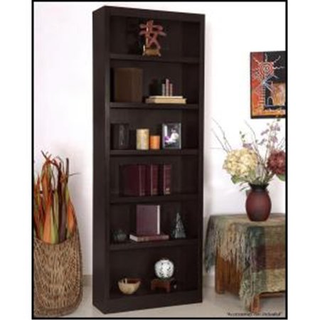 CONCEPTS IN WOOD Concepts In Wood MI3084-E Single Wide Bookcase; Espresso Finish 6 Shelves MI3084-E